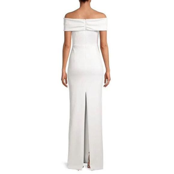 NWT BLACK HALO Lilliana Draped Off-The-Shoulder Gown $525 - Picture 3 of 7